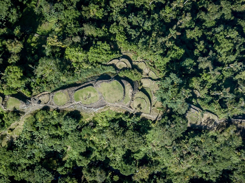 Overhead view of the archeological wonder “Lost City” in the Sierra Nevada.