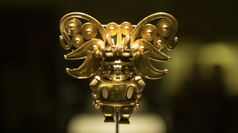 Una de las obras que encontrarás en el Museo del Oro en Bogotá Colombia