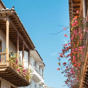 Descubre los mejores alojamientos no tradicionales en Colombia Plantas veraneras en balcones de la ciudad de Cartagena de Indias, Colombia
